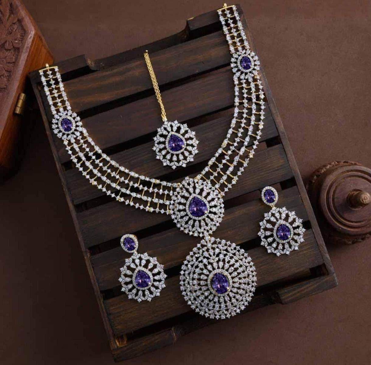 American Diamond Stones Necklace - Nakshatra Jewels