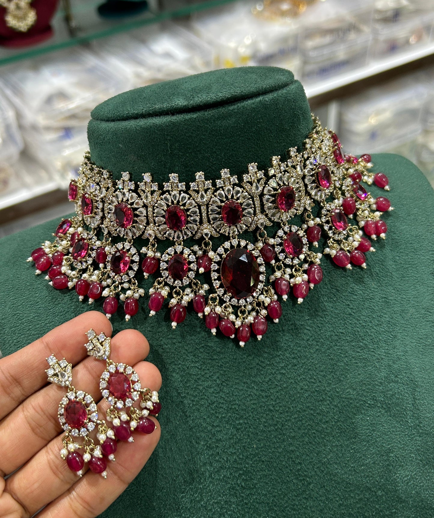 Victorian Polish with AD Stones Bridal Choker