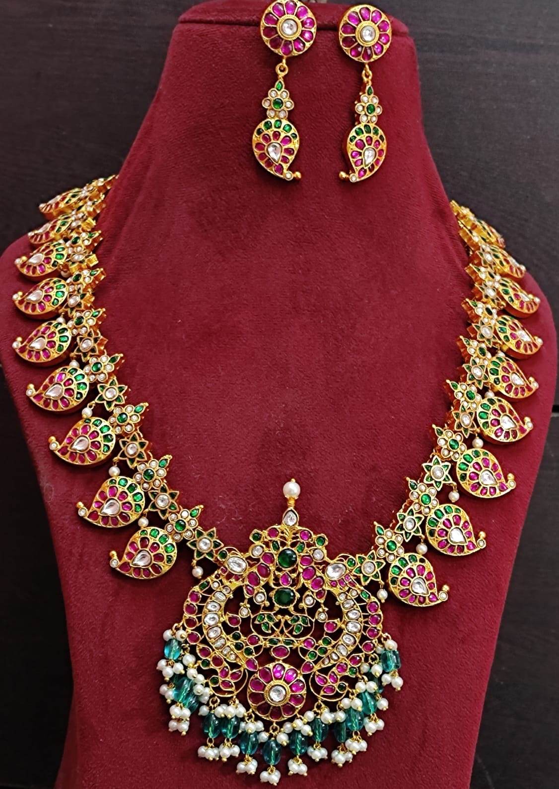 Jaadu Kundan Stones Bridal Mango Haram - Nakshatra Jewels