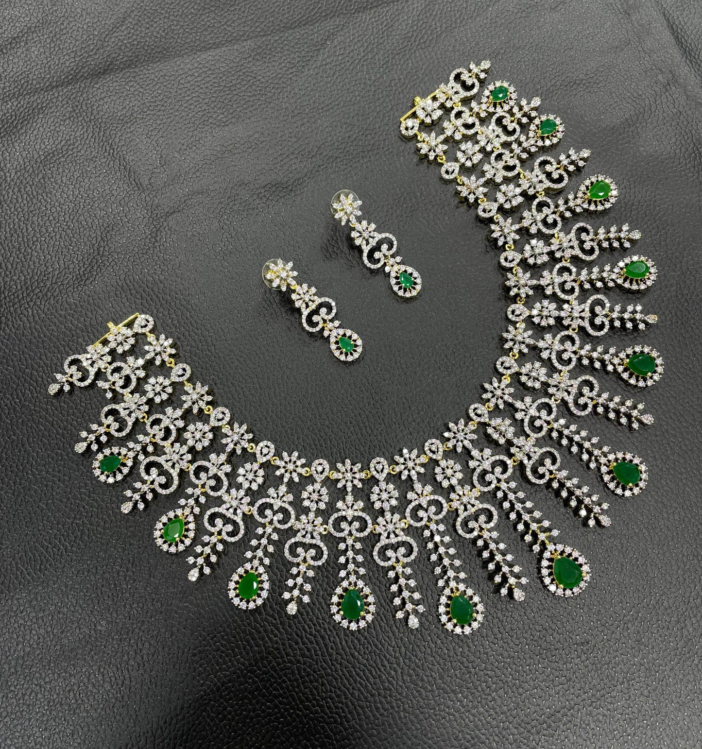American Diamond Stones Bridal Necklace - Nakshatra Jewels