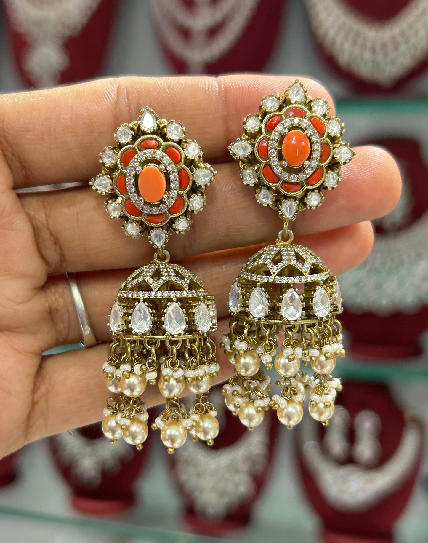 Mossianite Stones Bridal Earrings - Nakshatra Jewels