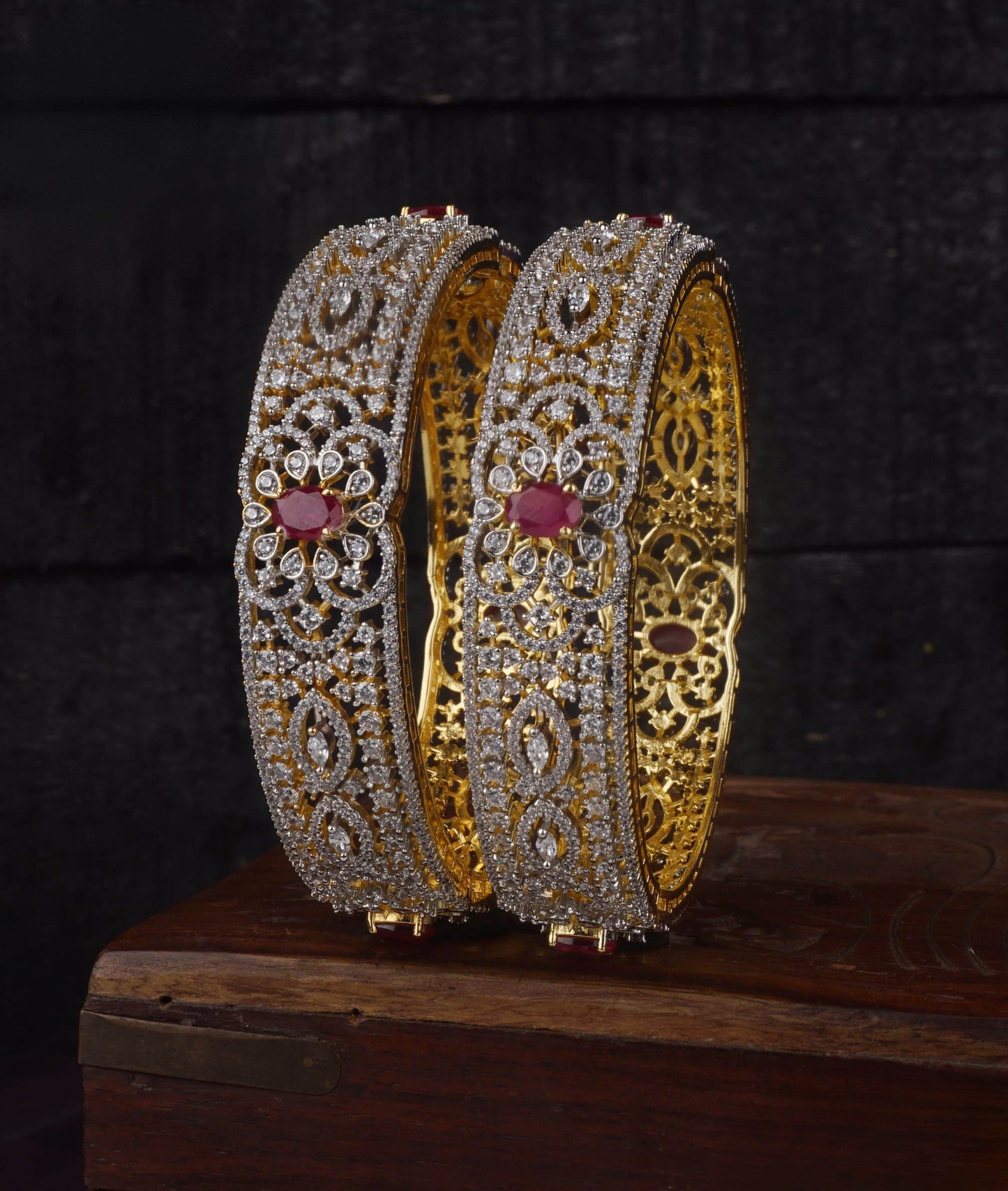 AD Stone Bangles - Nakshatra Jewels