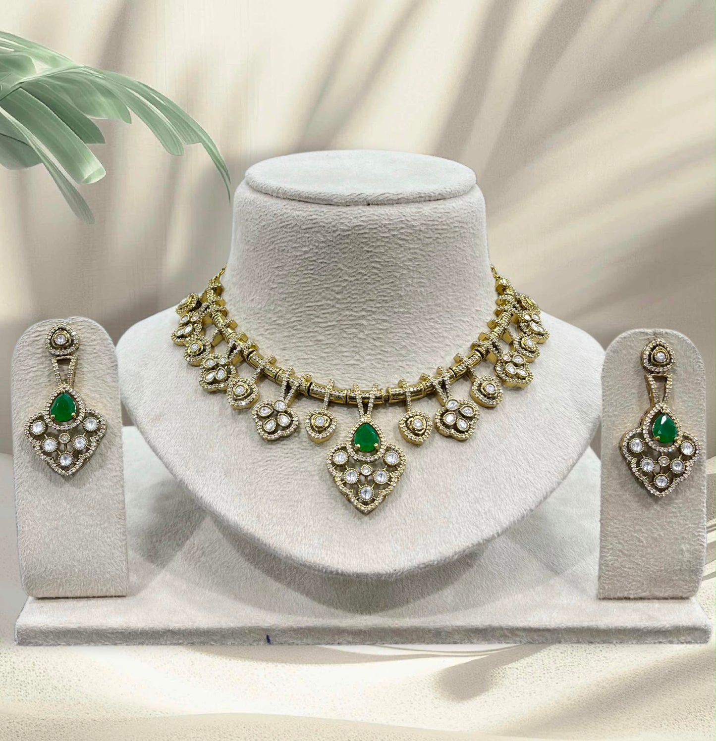 Victorian Polish AD Stones Necklace