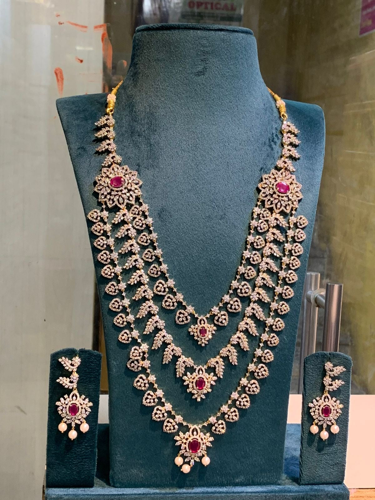 American Diamond Stones Bridal Layer Haram