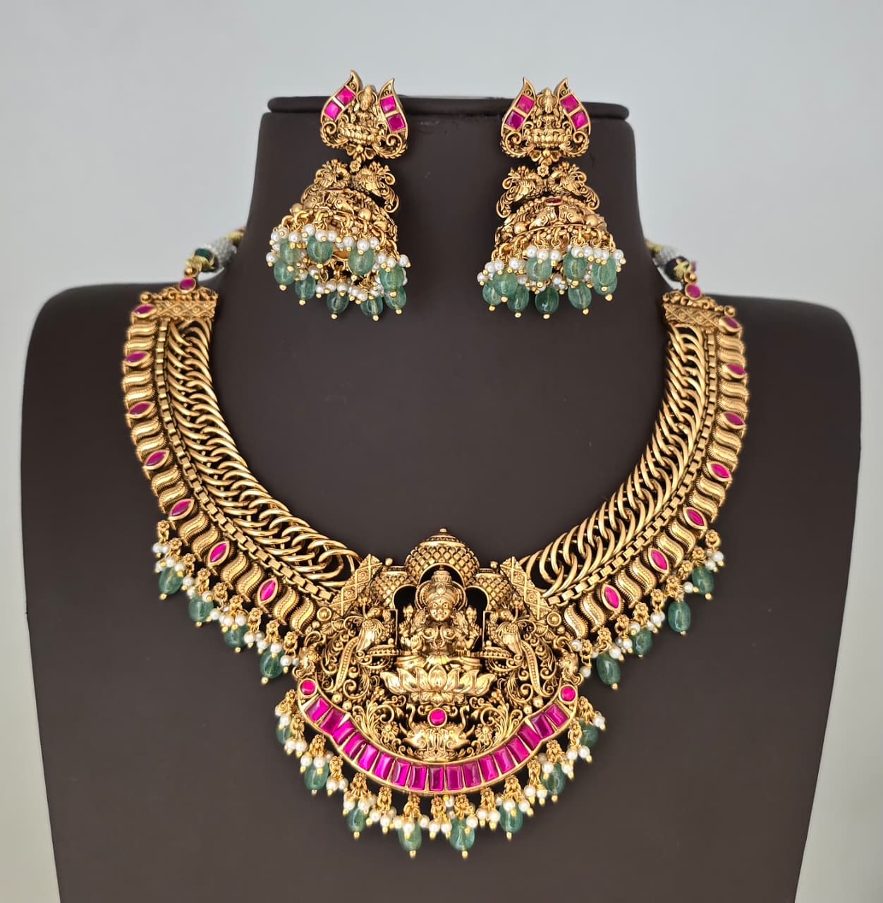 Nakshi Work with Kundan Stones Bridal Necklace