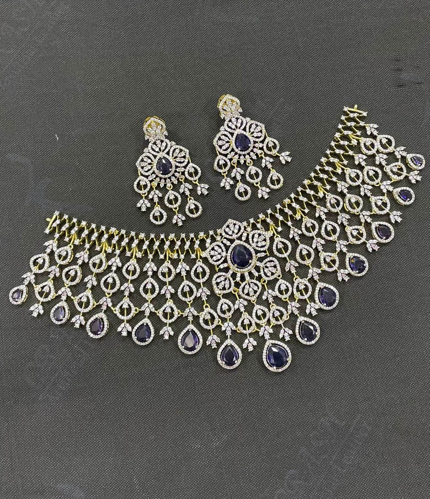 American Diamond Stones Bridal Choker - Nakshatra Jewels