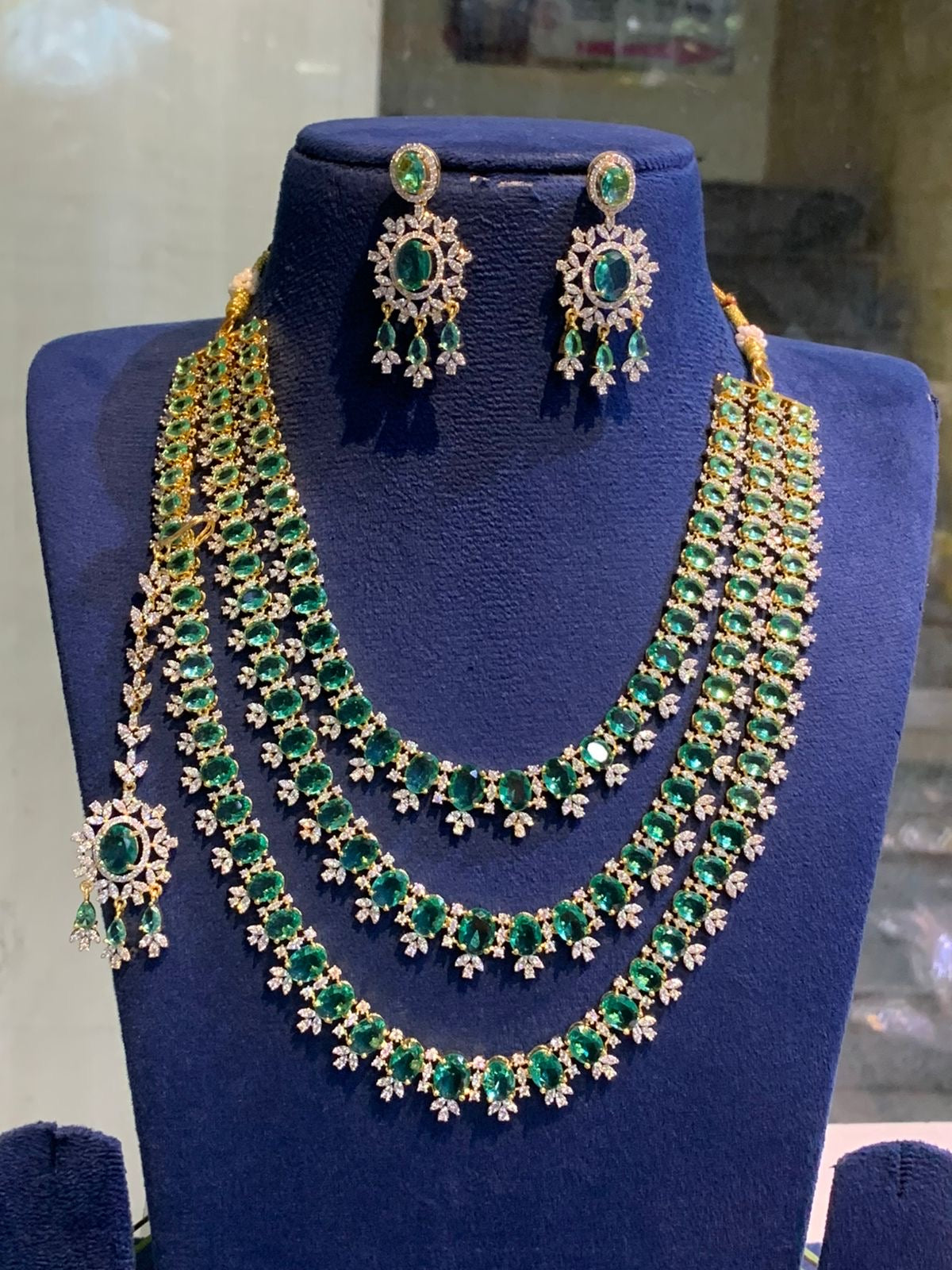 American Diamond Stones Bridal Layer Haram