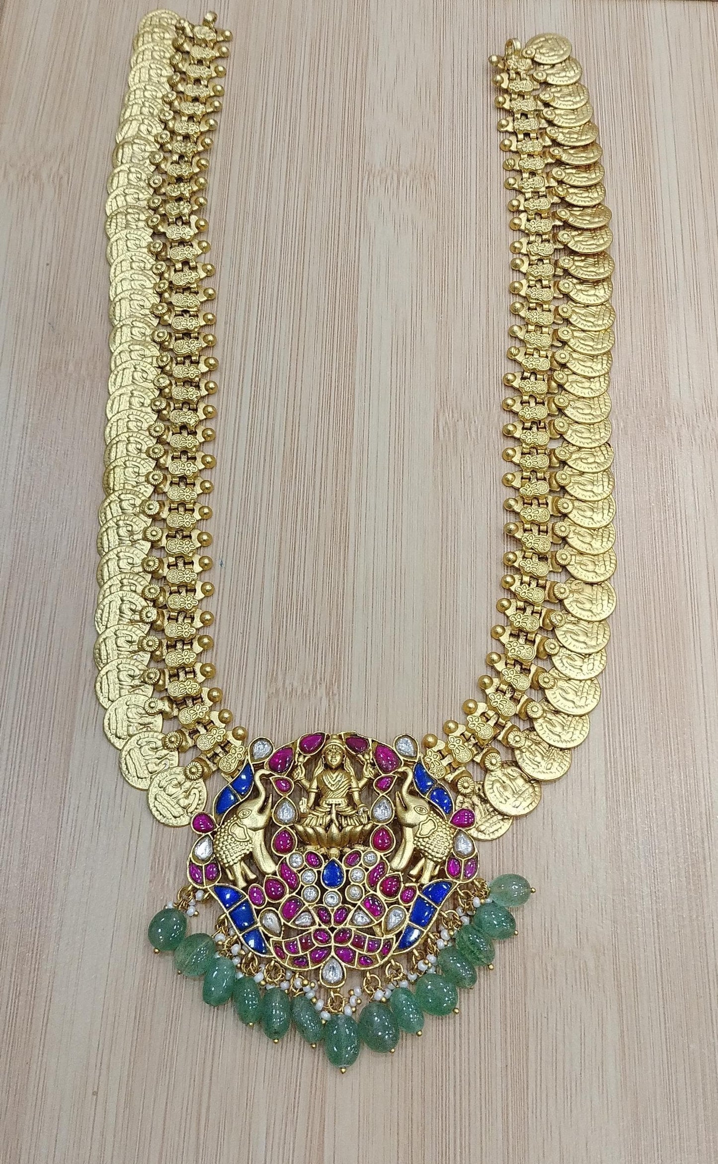 Premium Kaasu Mala With Jaadu Kundan Stones Pendent