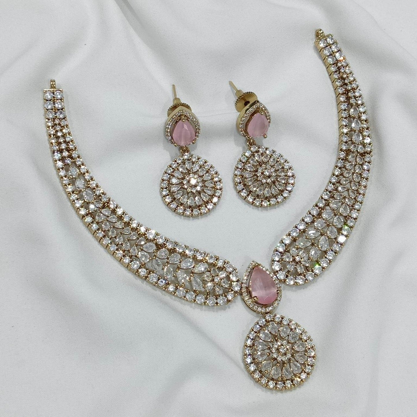 Victorian Polish AD Stones Necklace - Nakshatra Jewels