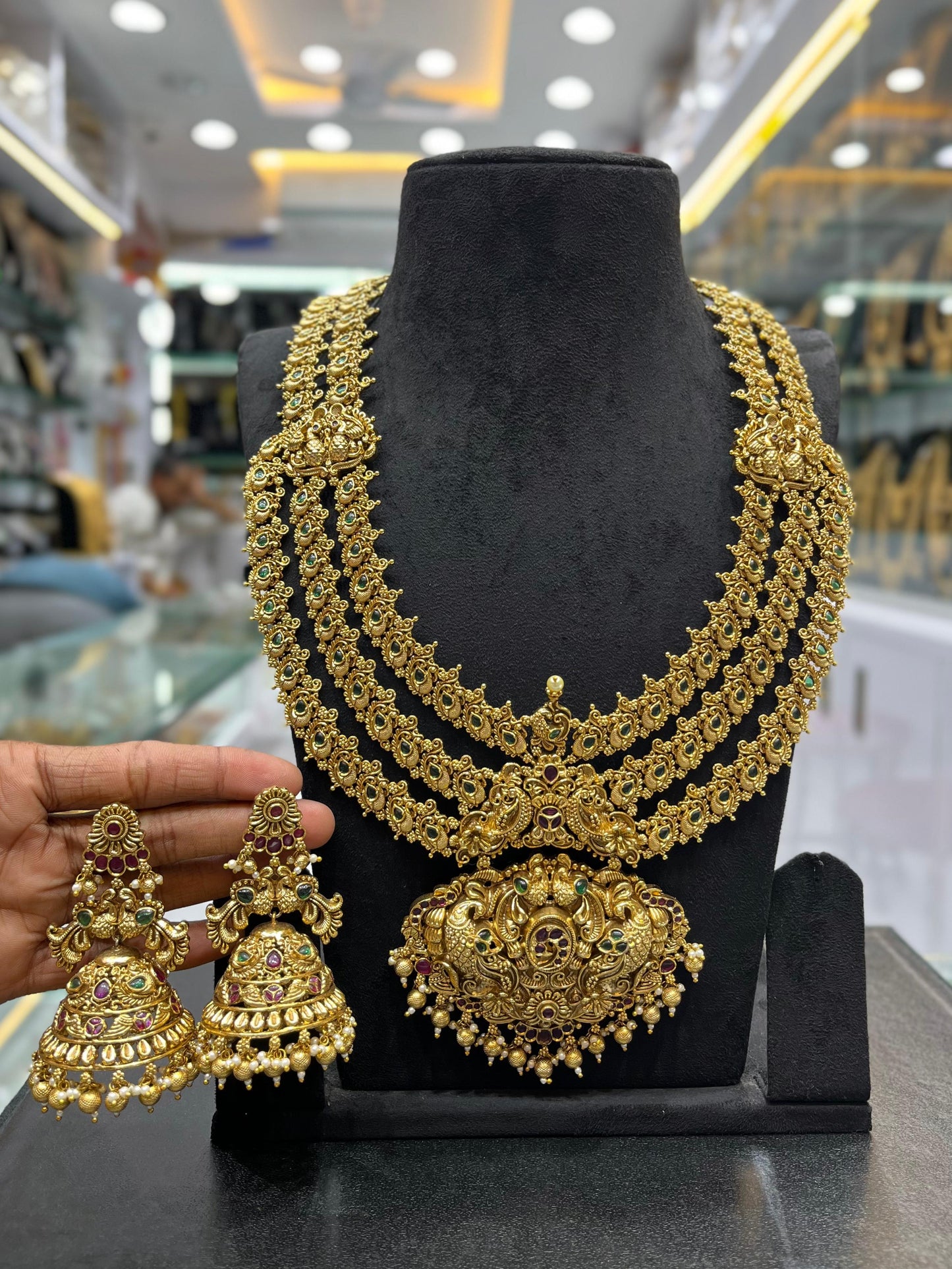 Nakshi Work with AD Stones Bridal Layer Haram