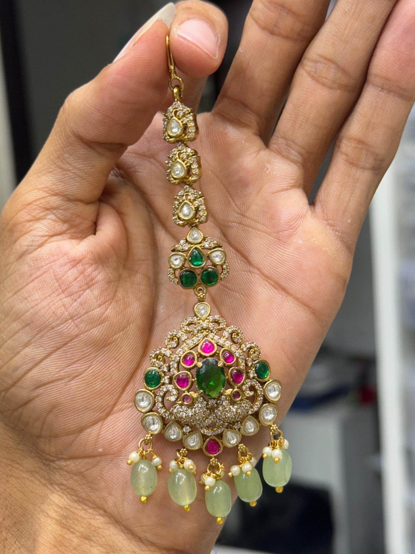 Victorian Polish AD Stones Tikka - Nakshatra Jewels