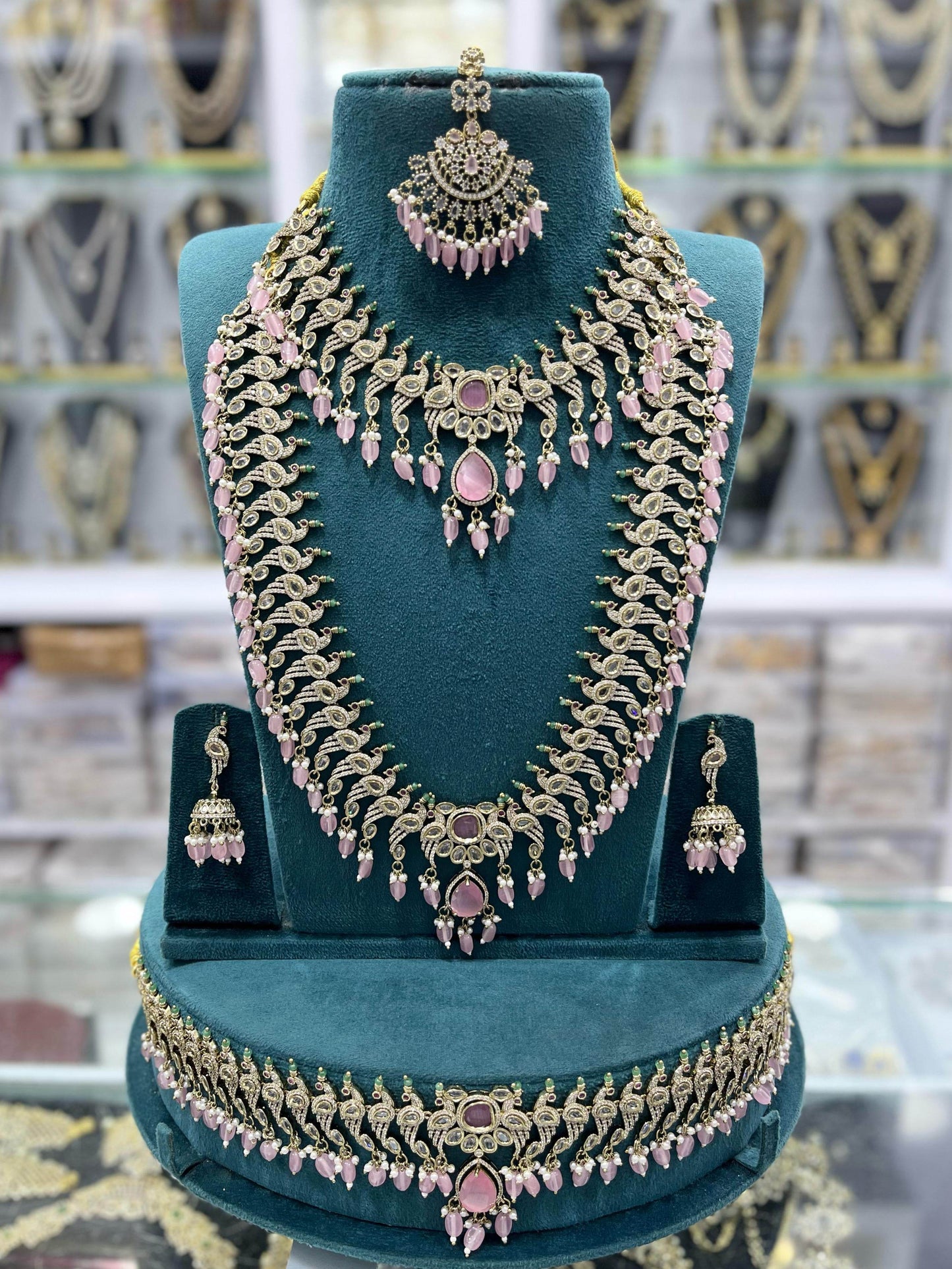 Victorian Polish AD Stones Bridal Set - Nakshatra Jewels