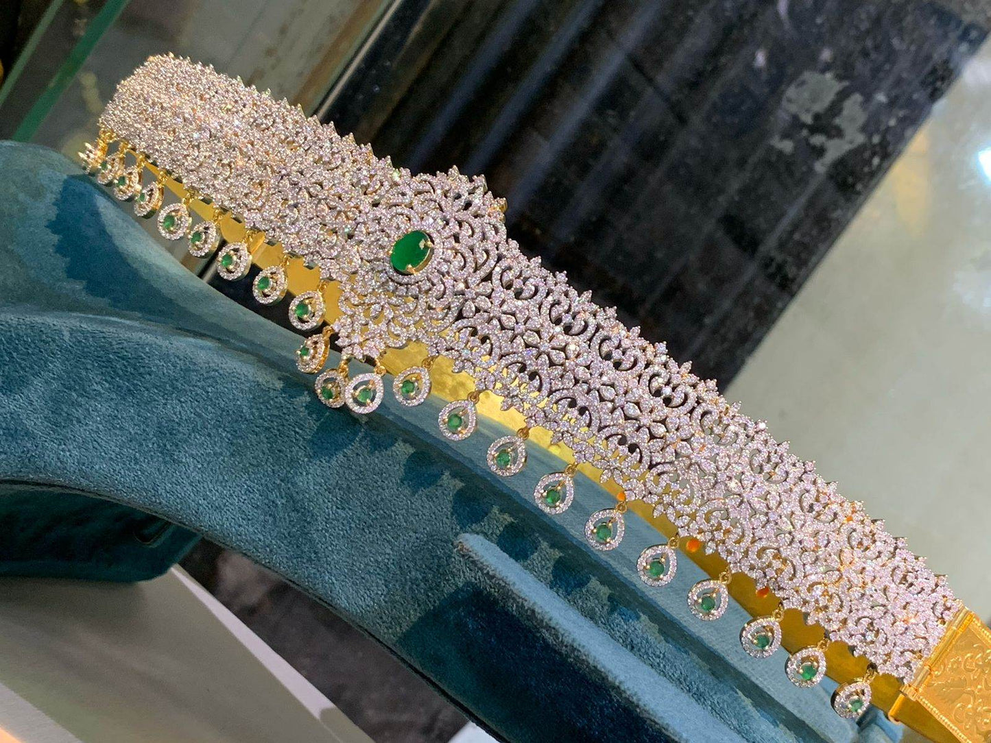 American Diamond Stones Bridal Hip Belt - Nakshatra Jewels
