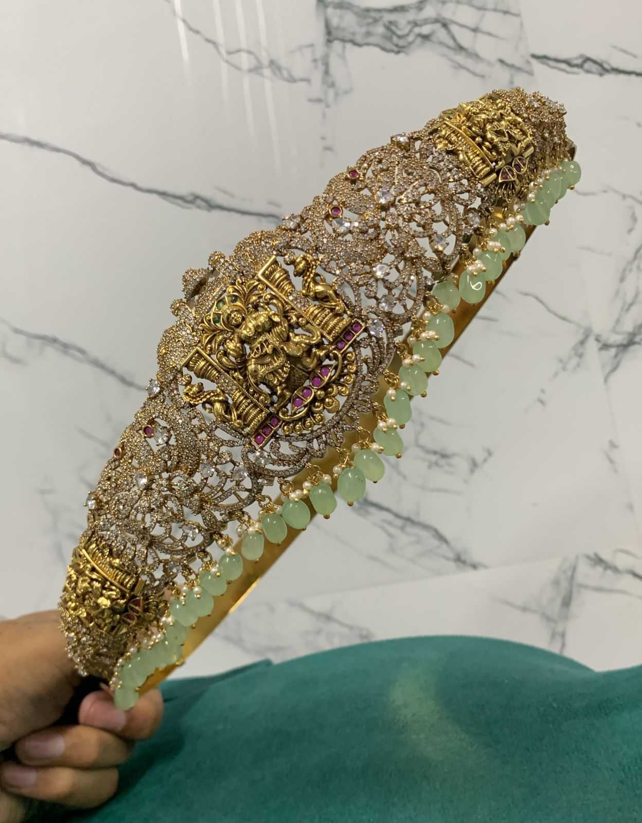 Nakshi Work with AD Stones Bridal Hip Belt