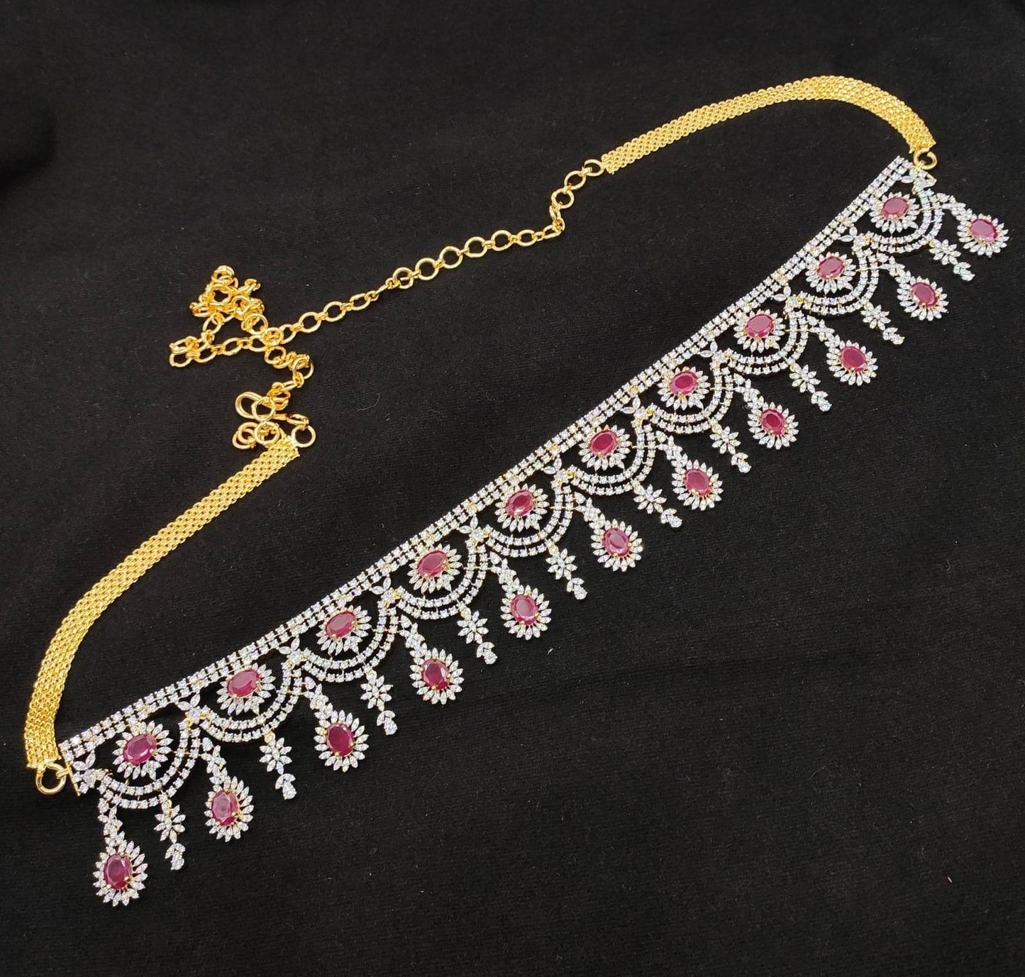 American Diamond Stones Bridal Hip Chain - Nakshatra Jewels