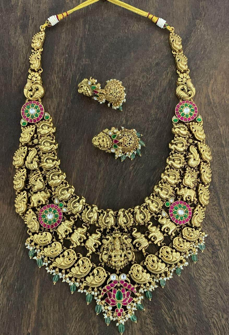 Nakshi Work with Kundan Stones Bridal Haram - Nakshatra Jewels