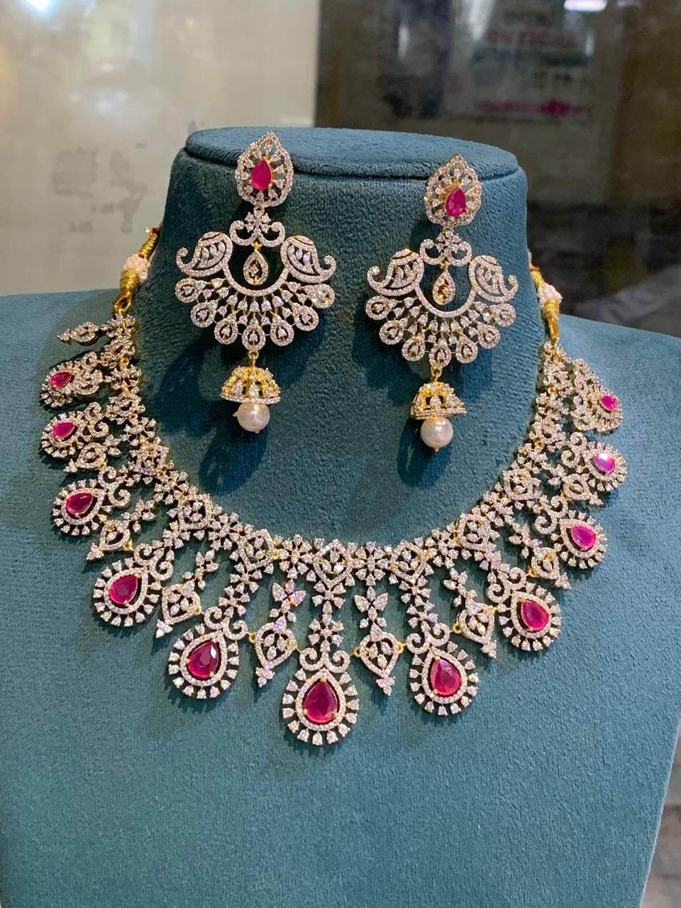 American Diamond Stones Necklace - Nakshatra Jewels