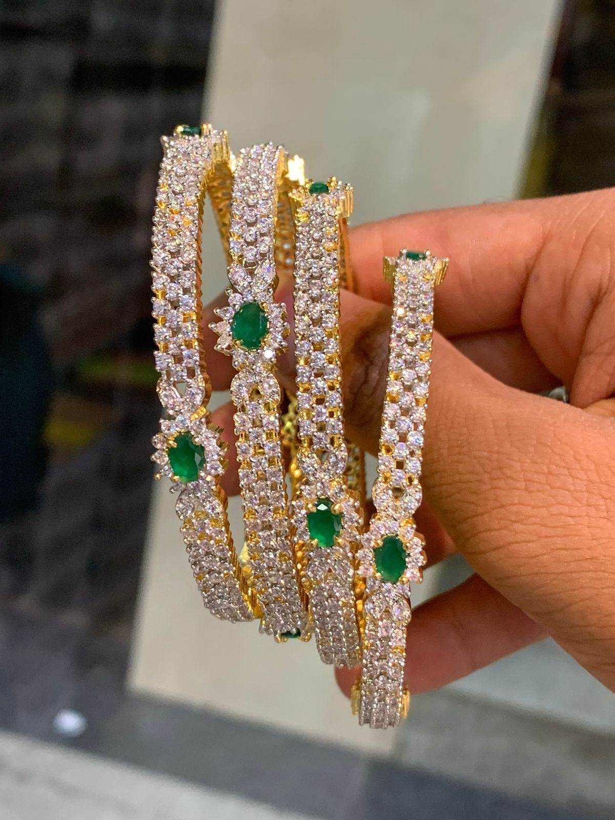 AD Stone Bangles - Nakshatra Jewels