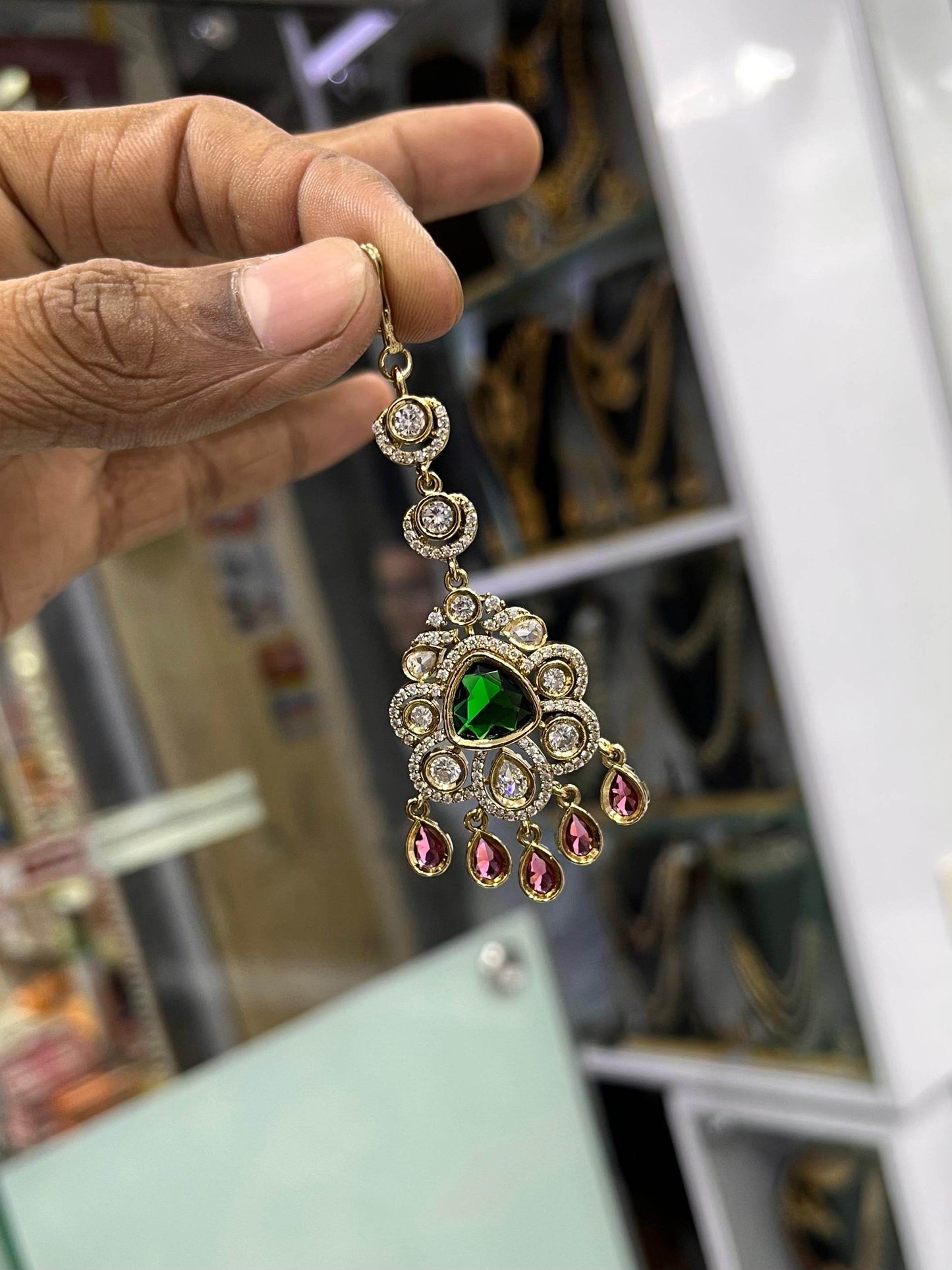 Victorian Polish AD Stones Tikka - Nakshatra Jewels