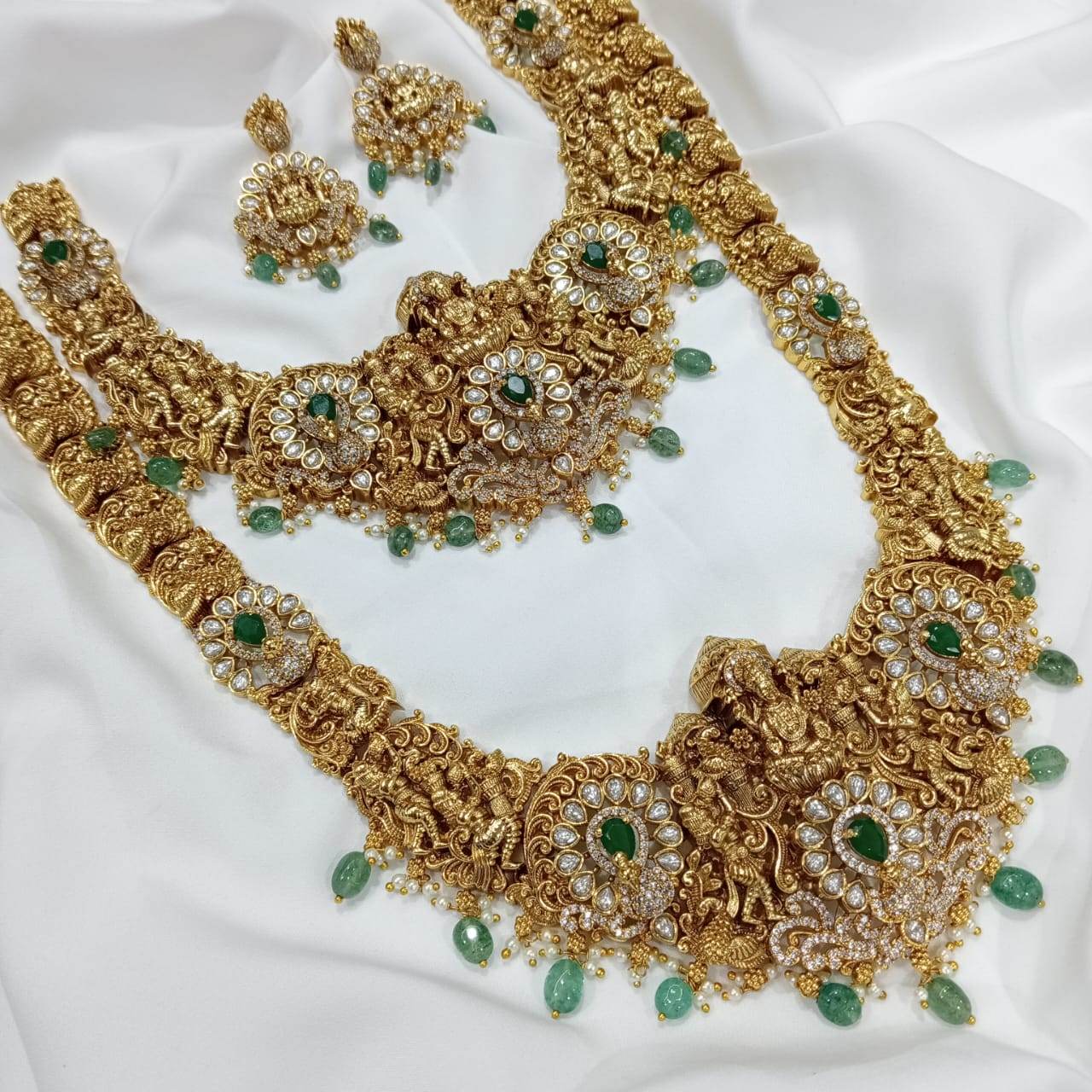 Nakshi Work with AD Stones Bridal Combo Set - Nakshatra Jewels