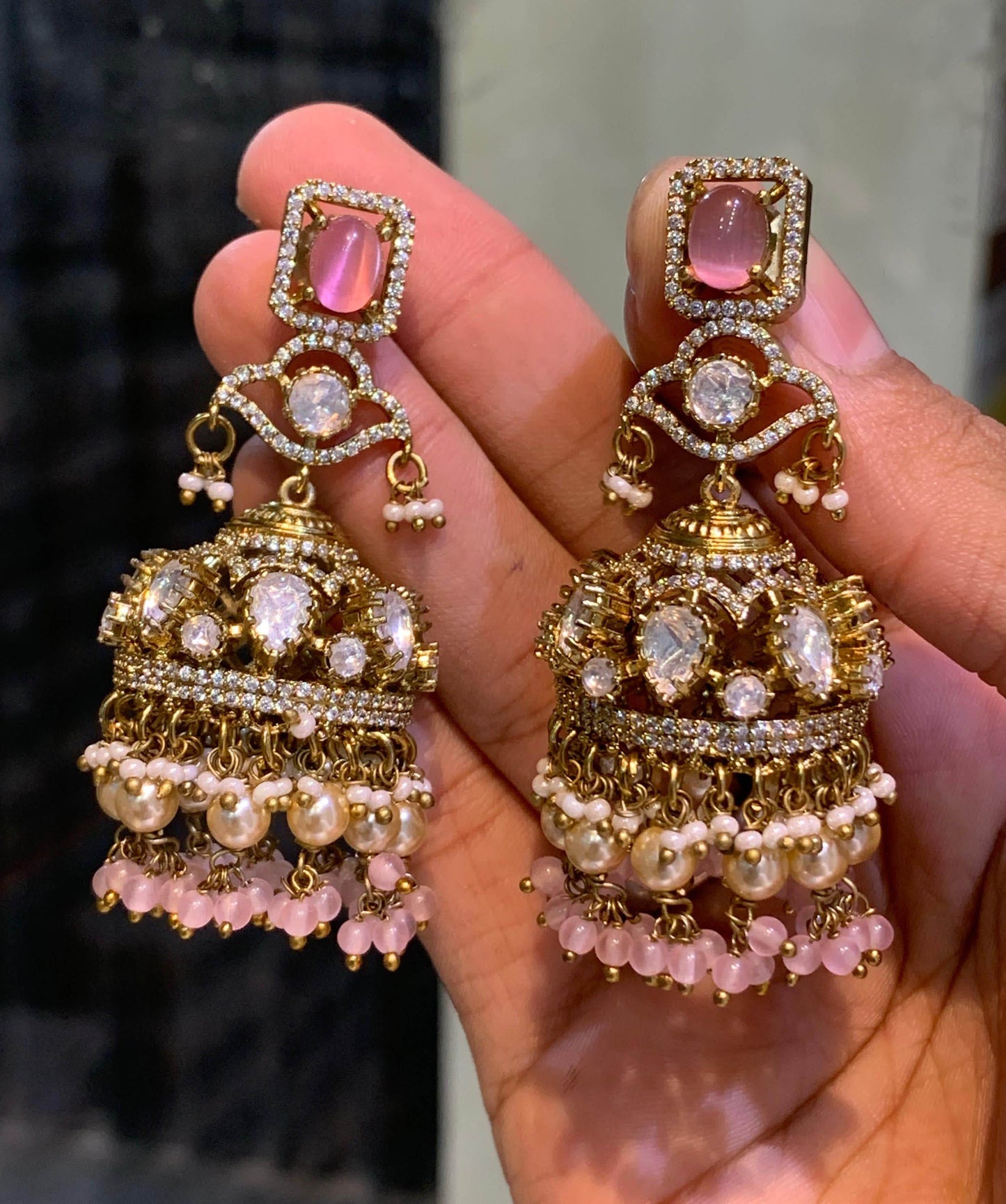 Mossianite Stones Bridal Earrings - Nakshatra Jewels