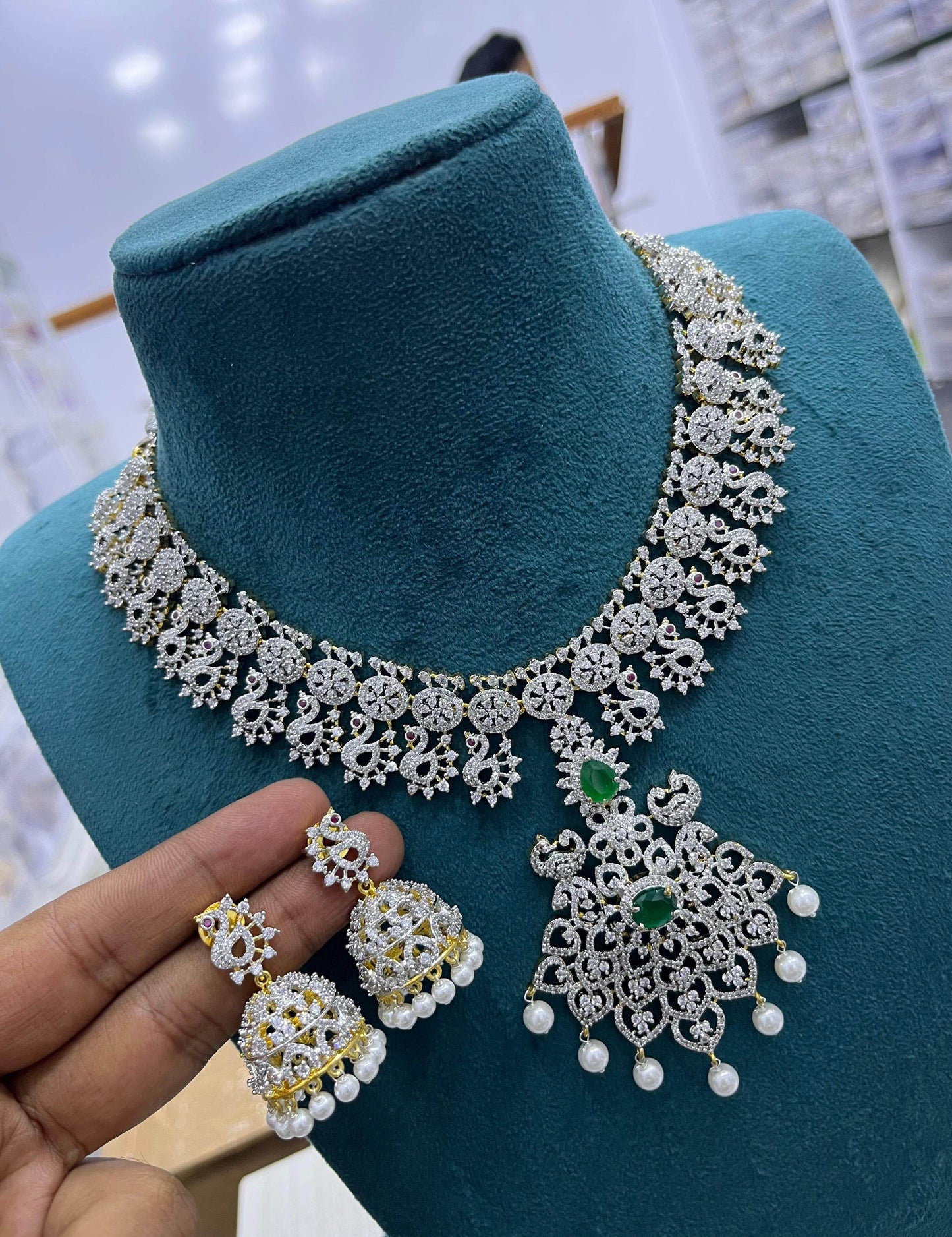 American Diamond Stones Necklace - Nakshatra Jewels