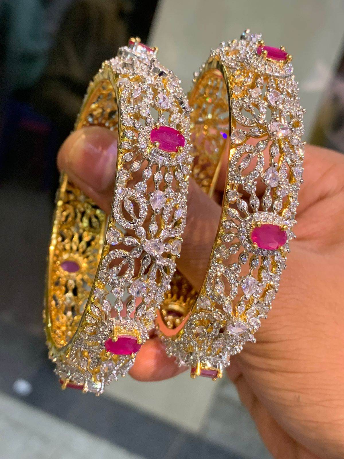 AD Stone Bangles - Nakshatra Jewels