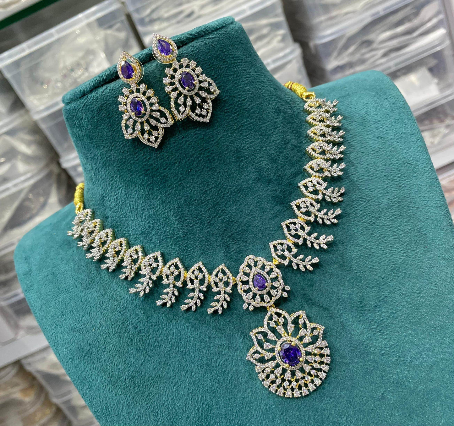 American Diamond Stone Necklace - Nakshatra Jewels