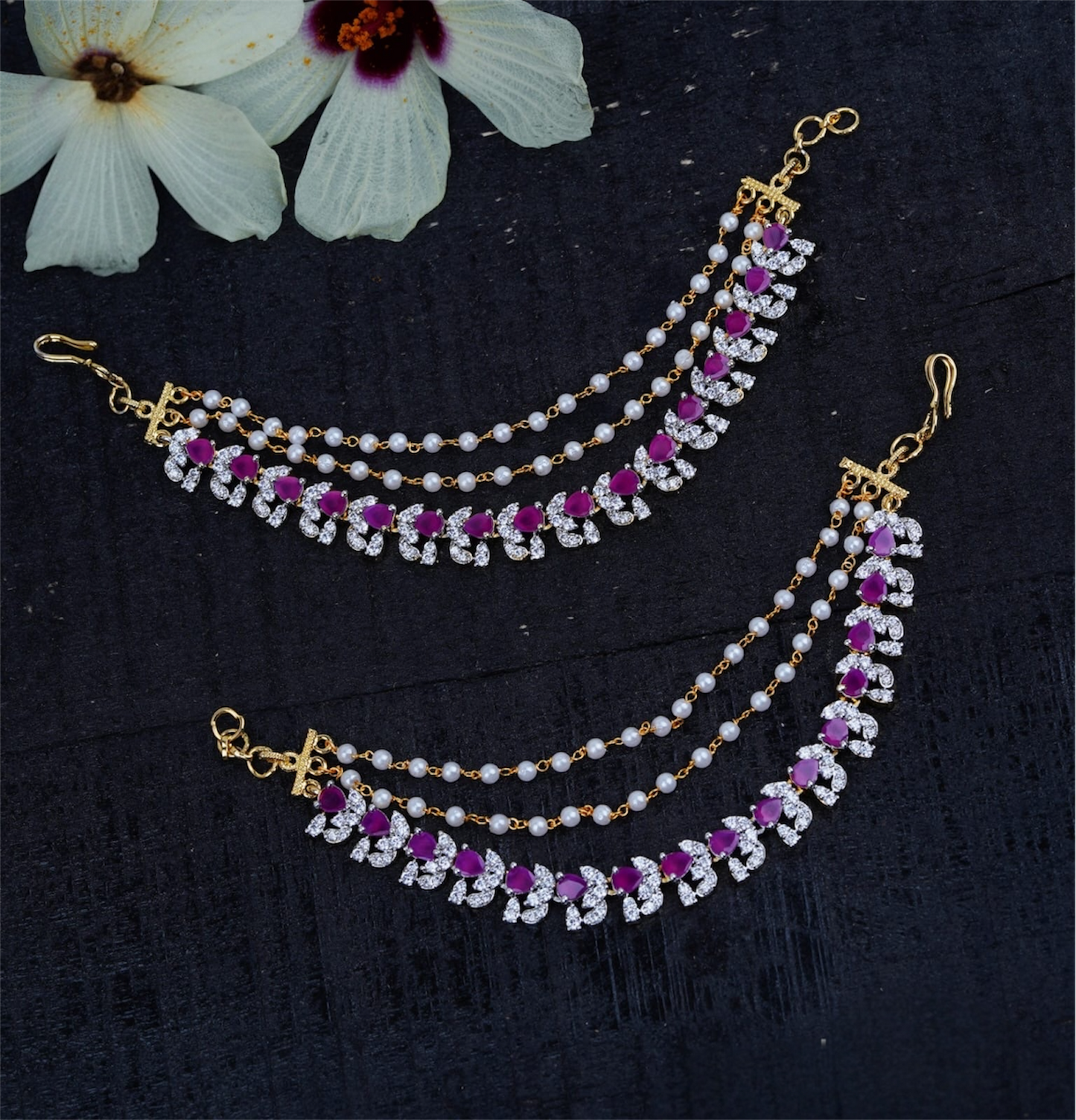 AD Stones Ear Chains