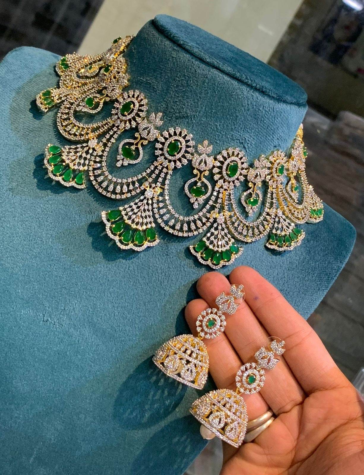 American Diamond Stones Bridal Choker - Nakshatra Jewels