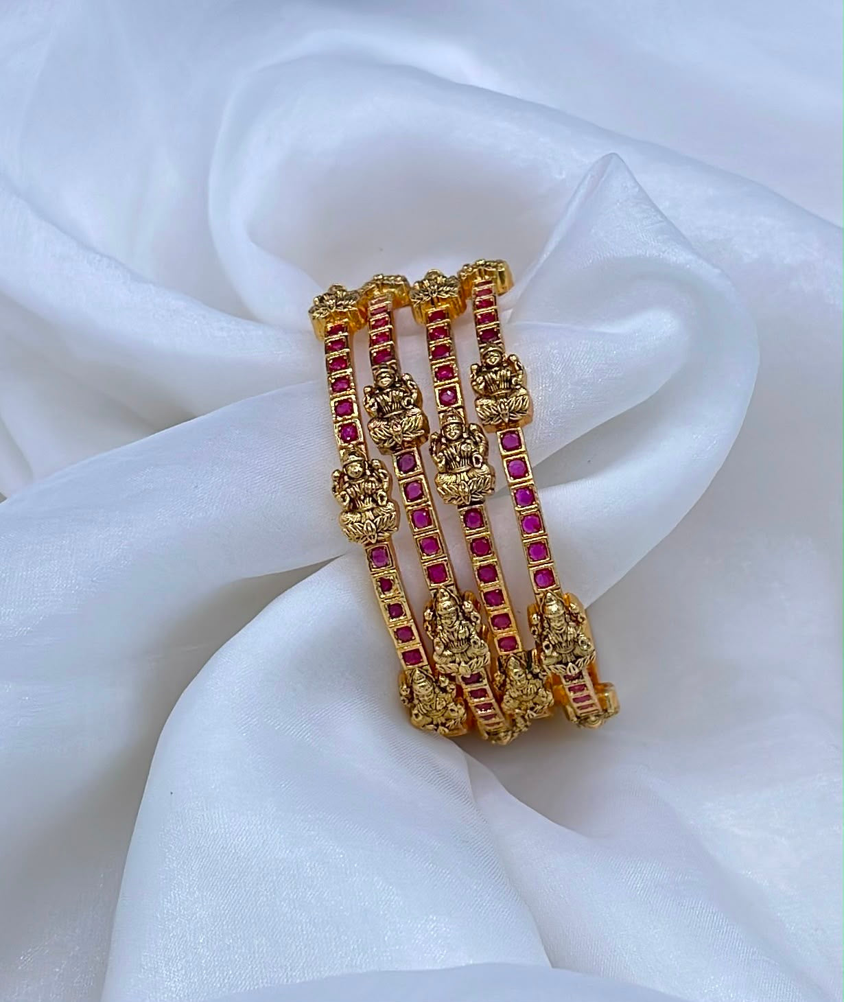 Premium Matt Kempu and AD Stone Bangles