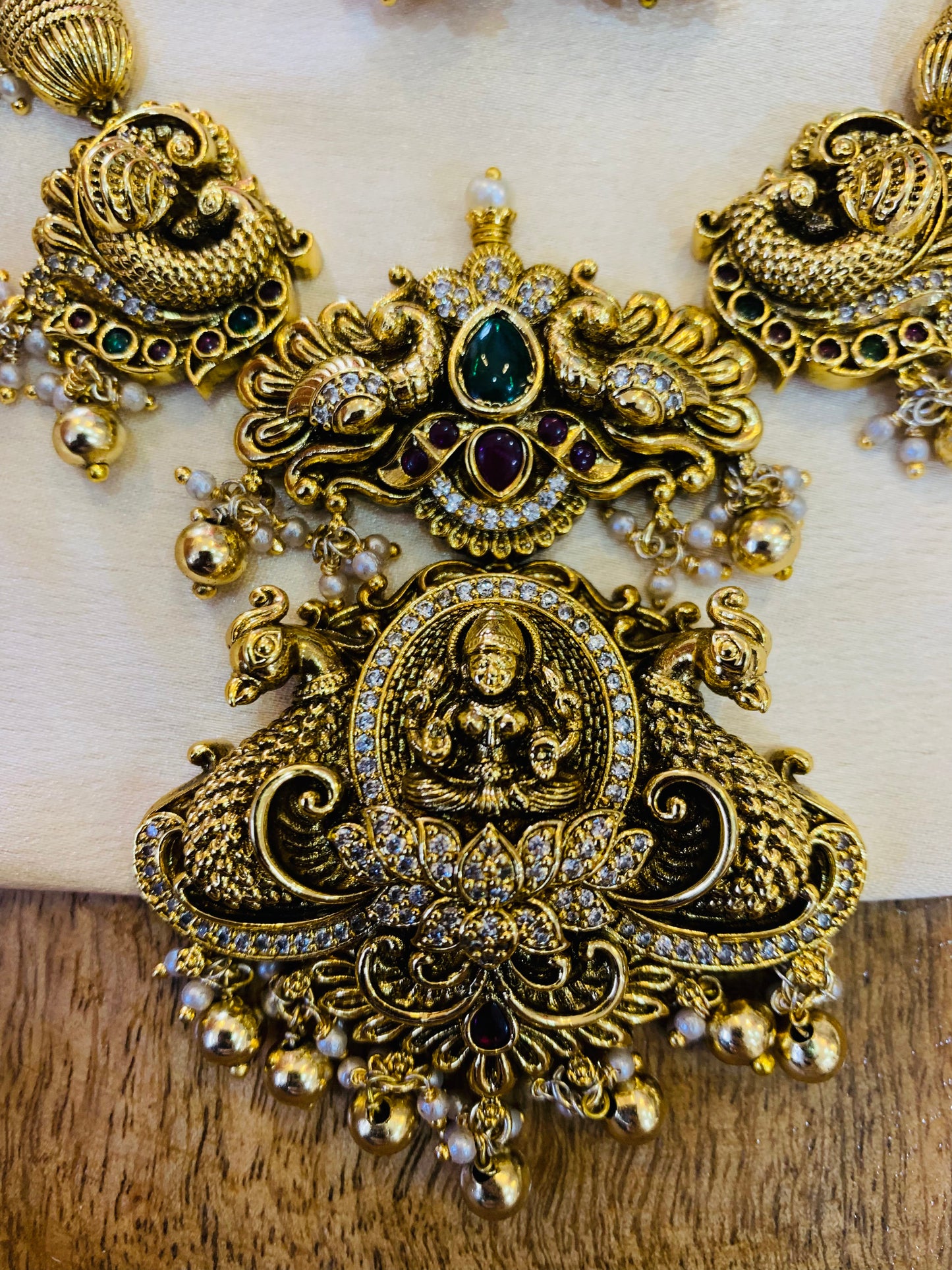 Premium Matt with Kempu Stones Kante Necklace - Nakshatra Jewels