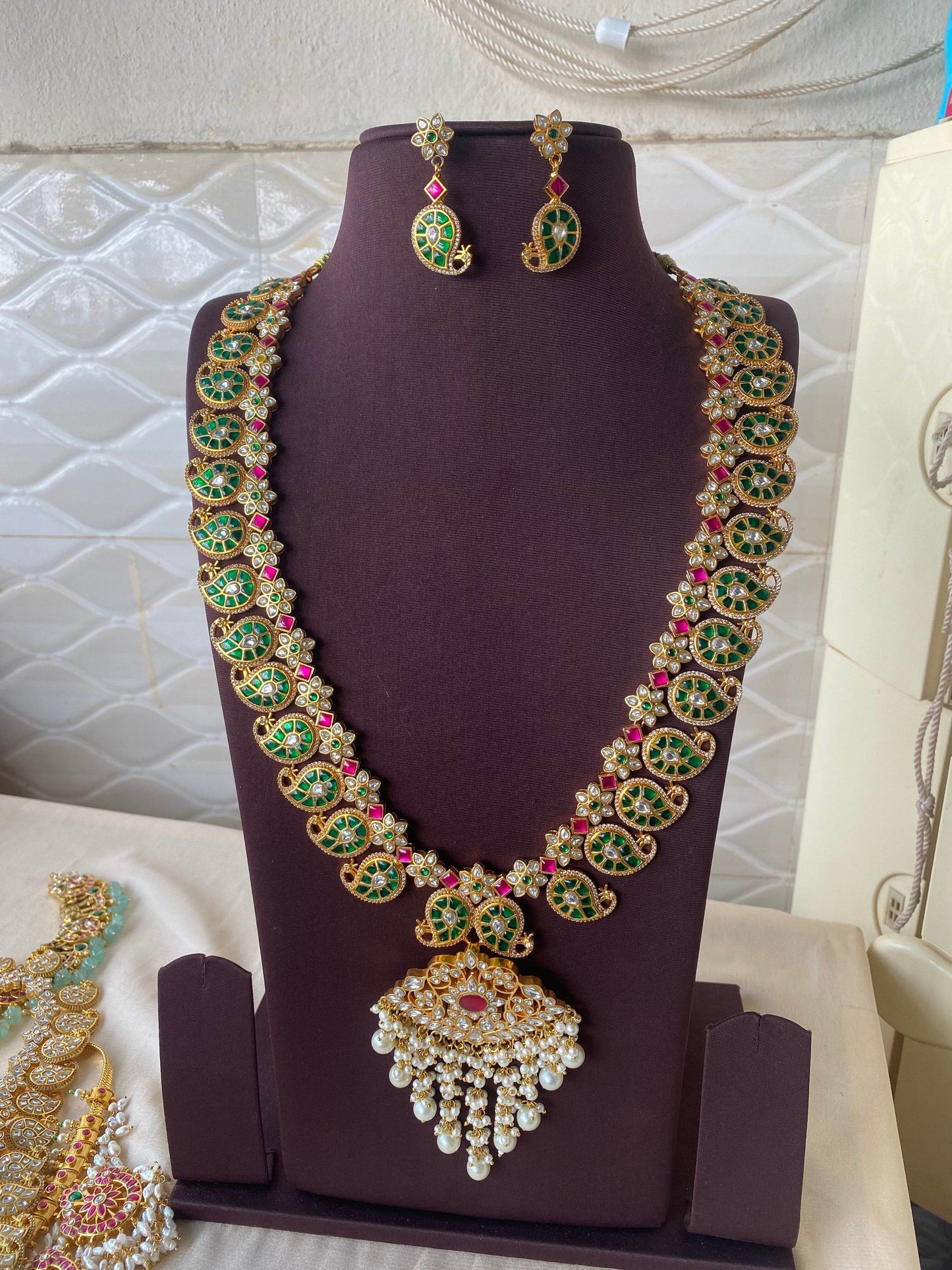 Jadau Kundan Stones Mango Haram (New Design) - Nakshatra Jewels
