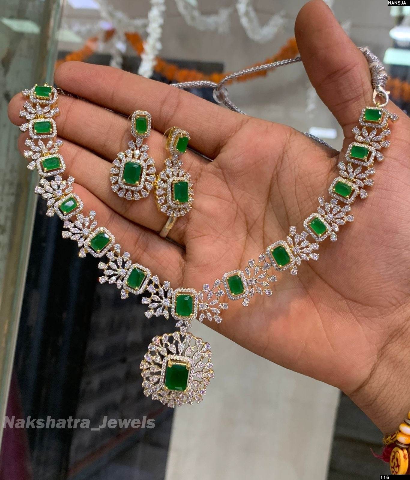 American Diamond Stone Necklace - Nakshatra Jewels