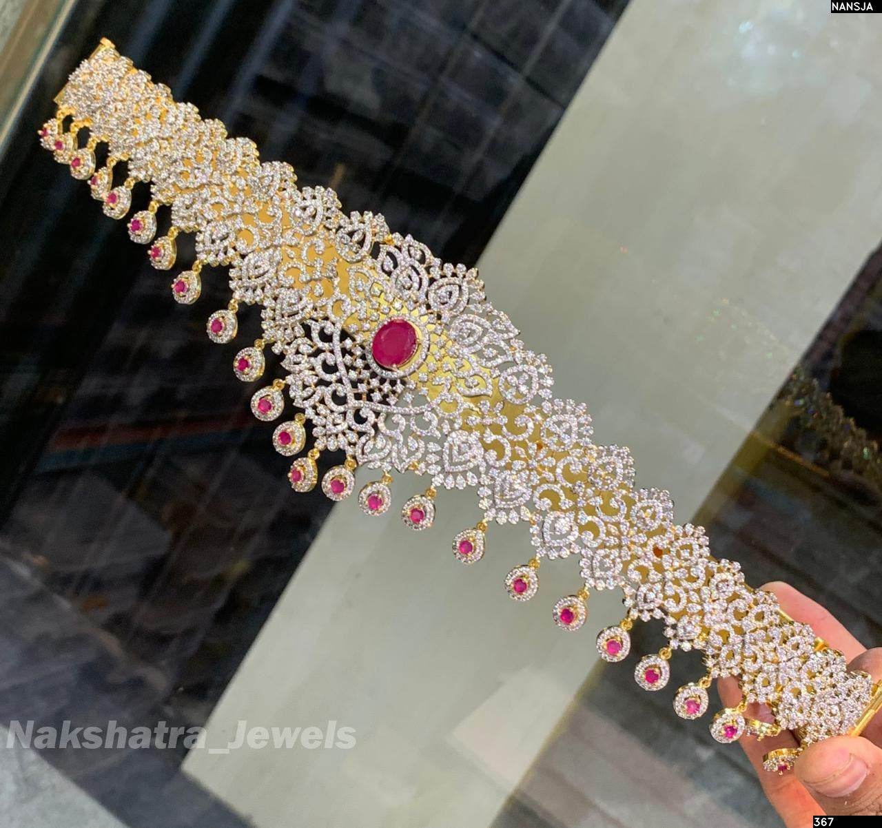 American Diamond Stones Bridal Hip Belt - Nakshatra Jewels
