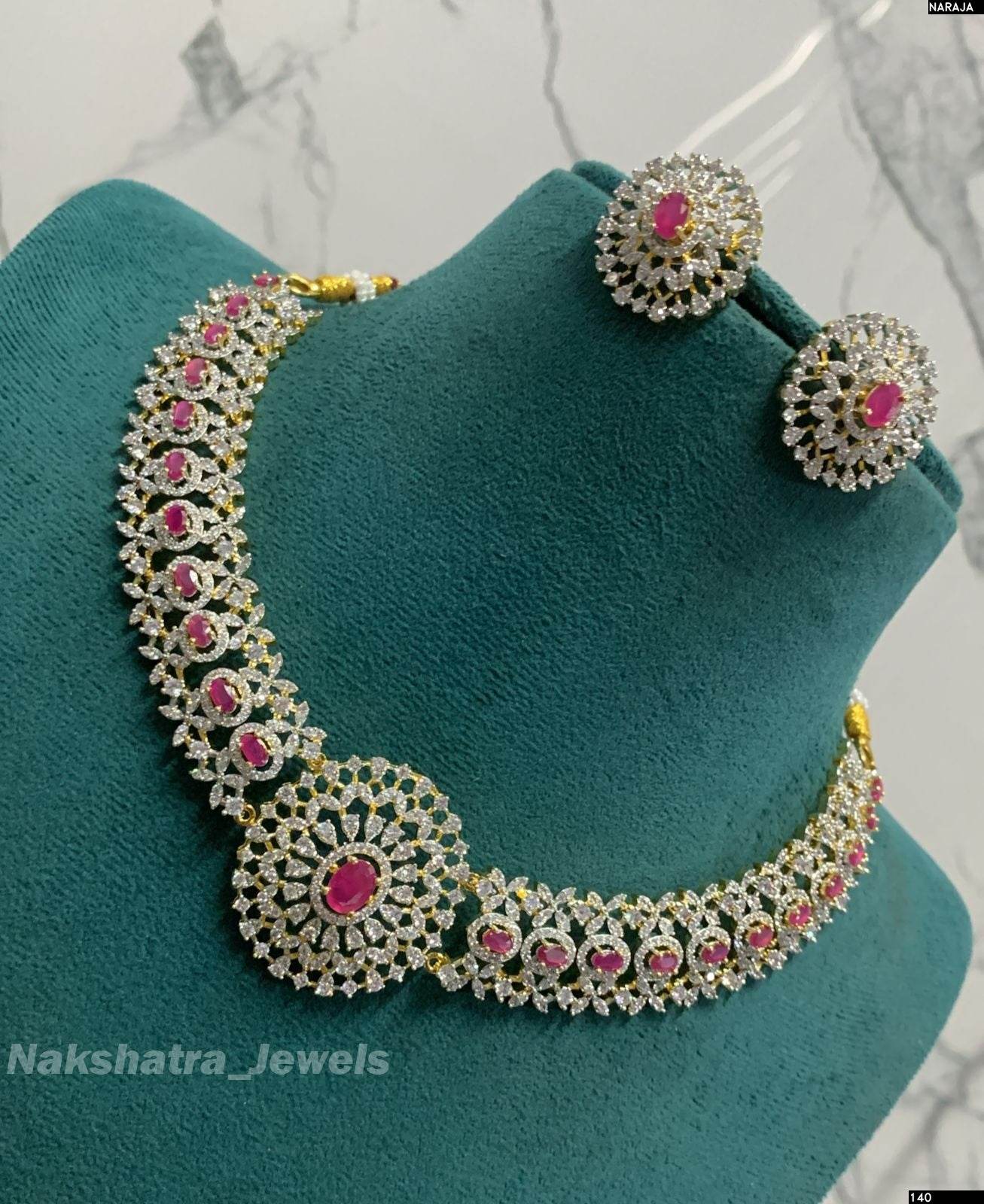 American Diamond Stones Necklace - Nakshatra Jewels