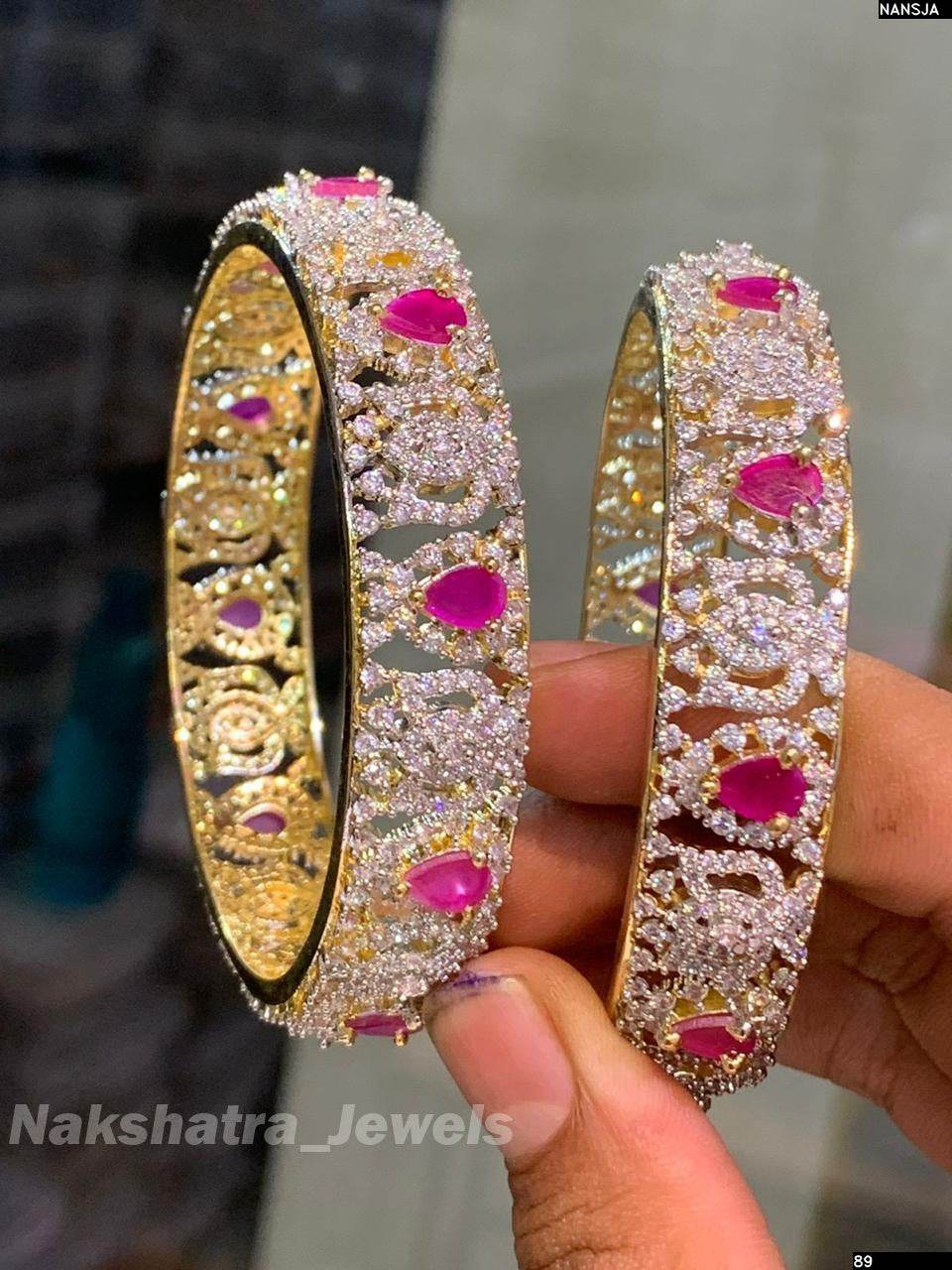 AD Stone Bangles - Nakshatra Jewels