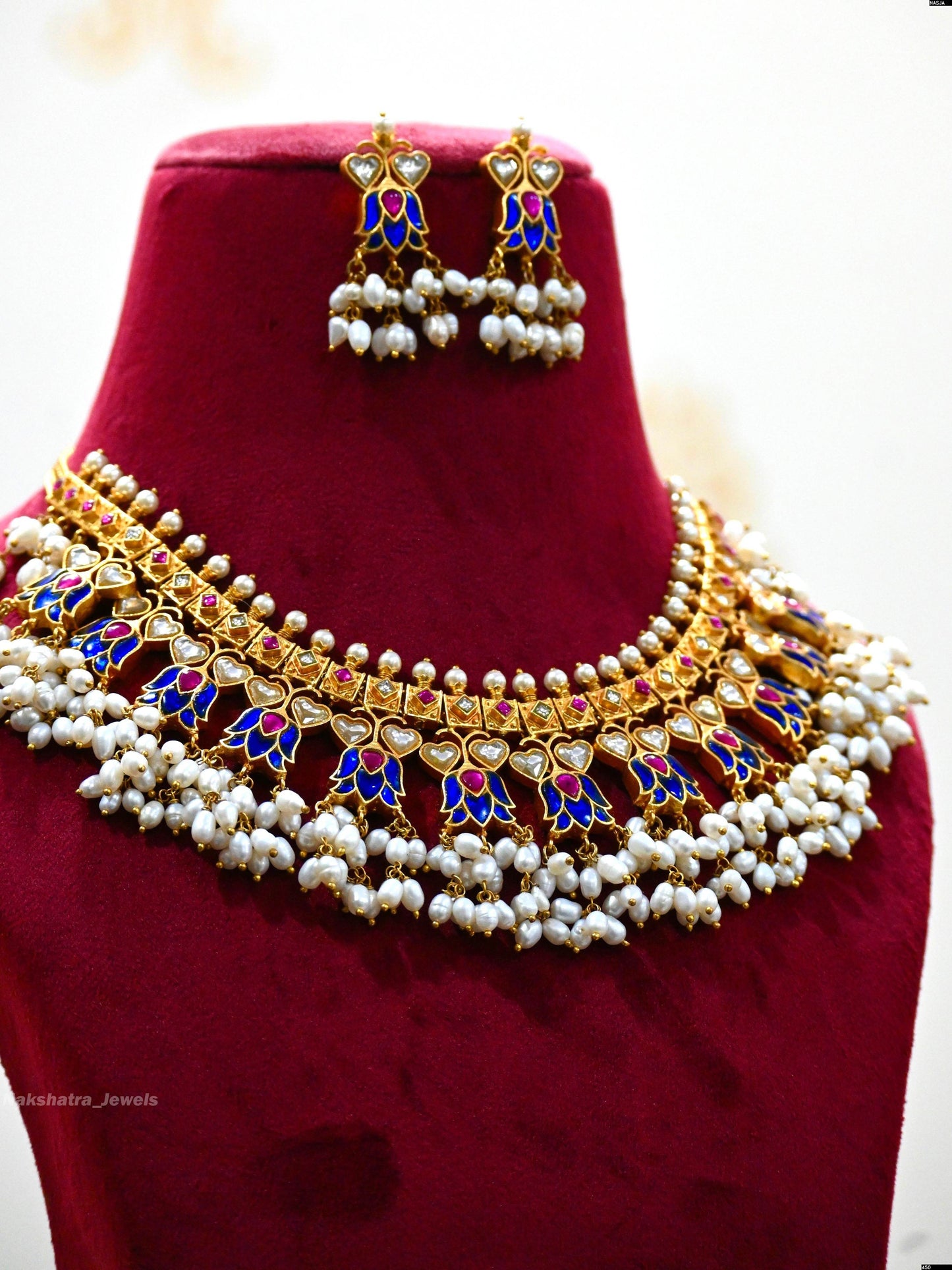 Jaadu Kundan Stones with Nagasi Work Necklace - Nakshatra Jewels