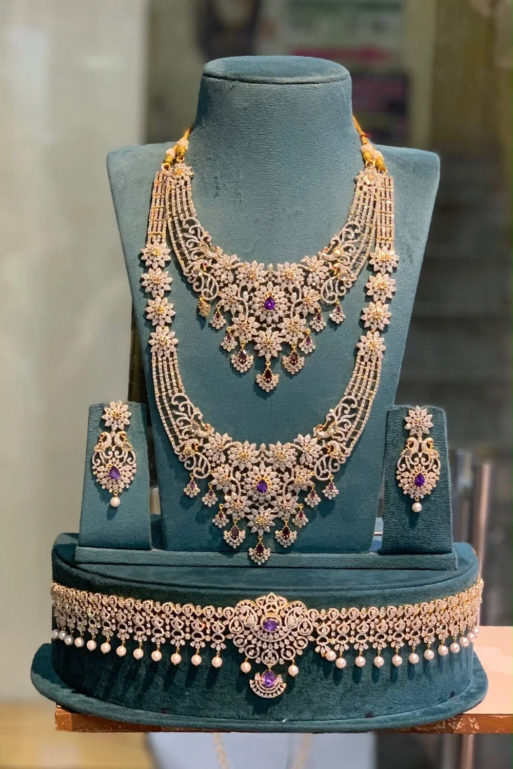 American Diamond Bridal Jewellery - Choose the Perfect Bridal Combo Set for Your Wedding