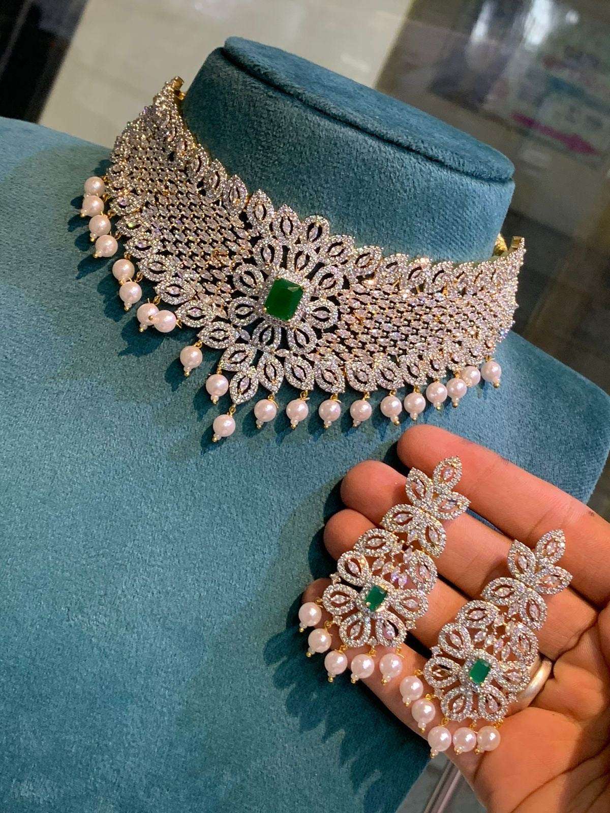 American Diamond Stones Bridal Choker