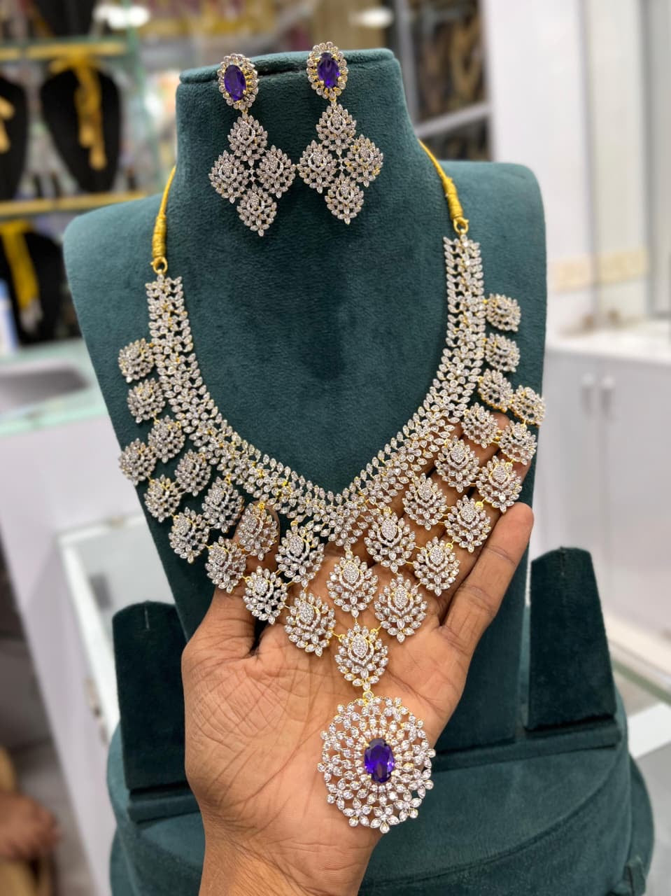 American Diamond Stones Bridal Haram