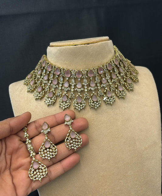 Victorian Polish AD Stones Bridal Choker