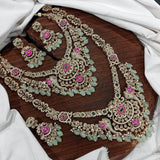 Victorian Polish with Mossianite and jadu Kundan Stones Bridal Combo - Nakshatra Jewels