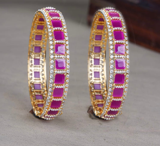 AD Stone Bangles (Openable)