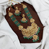 Nakshi Work Bridal Pendent with Beads Necklace - Nakshatra Jewels