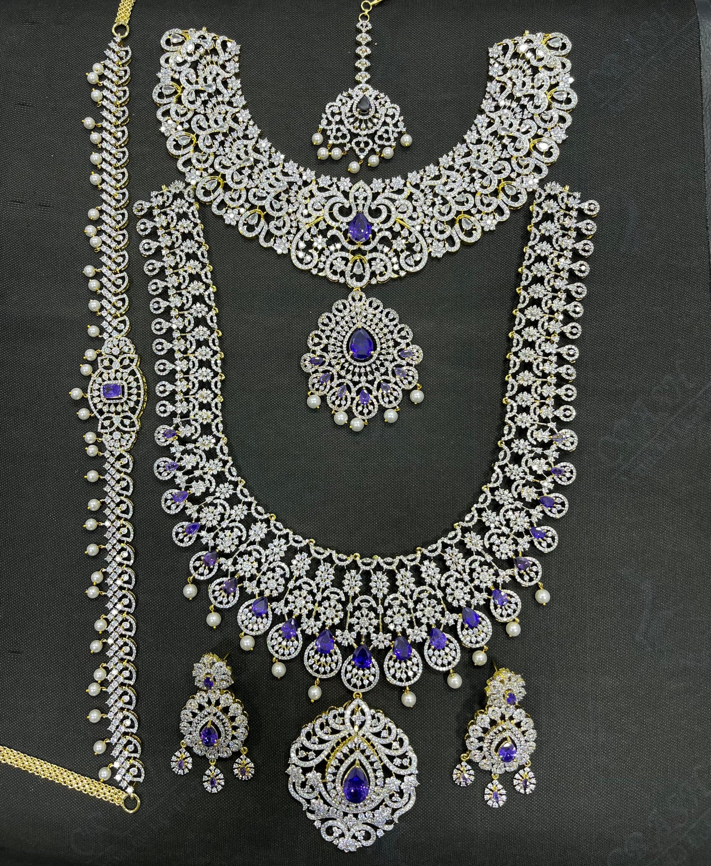 American Diamond Stones Bridal Combo Set