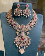 American Diamond Stones Bridal Necklace - Nakshatra Jewels