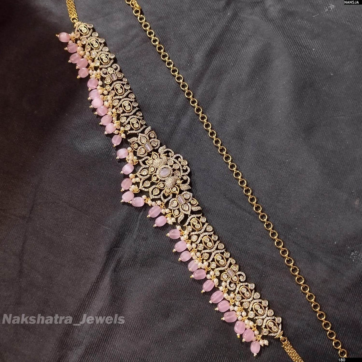 Victorian Polish AD Stones Hip Chain