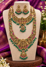 Nakshi Work with Kundan Stones Bridal Combo Set