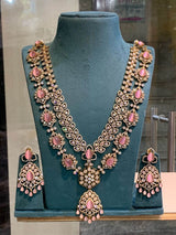 Victorian Polish with Moissanite Stones Bridal Haram - Nakshatra Jewels